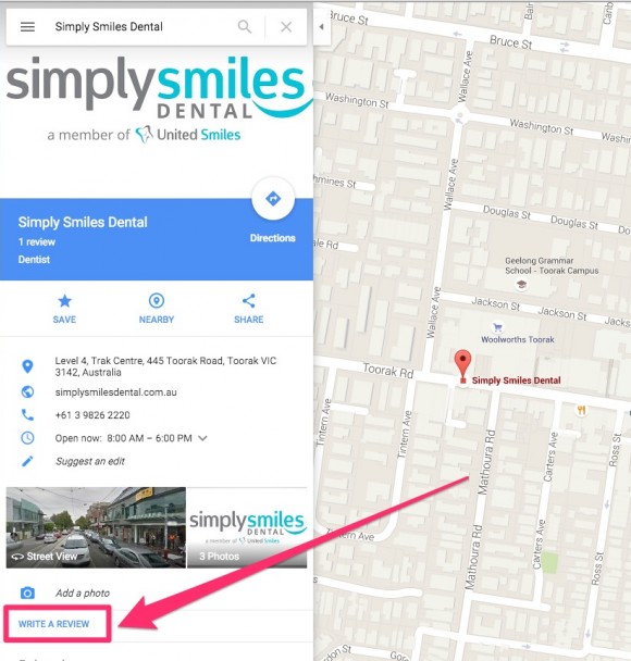 Simply Smiles Dental | How to leave a review using Gmail + Desktop computer - Dentist Toorak